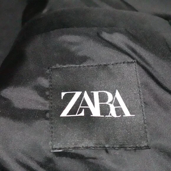 ZARA Velvet Jacket Men's Large Black Full Zip Pockets Long Sleeve MSRP $139 - Picture 4 of 13